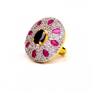AD JEWELLERY RED STONE RING
